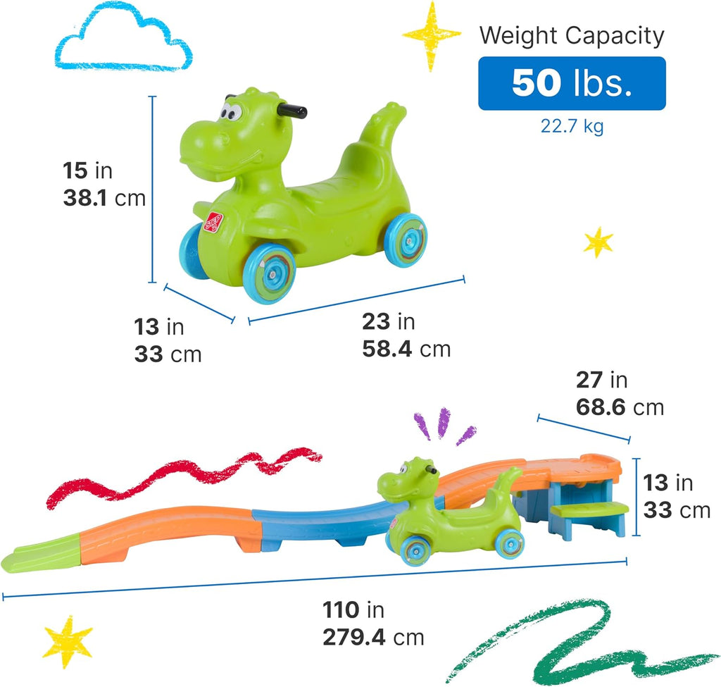 Dino Dash Up & Down Roller Coaster Kids Ride Toy