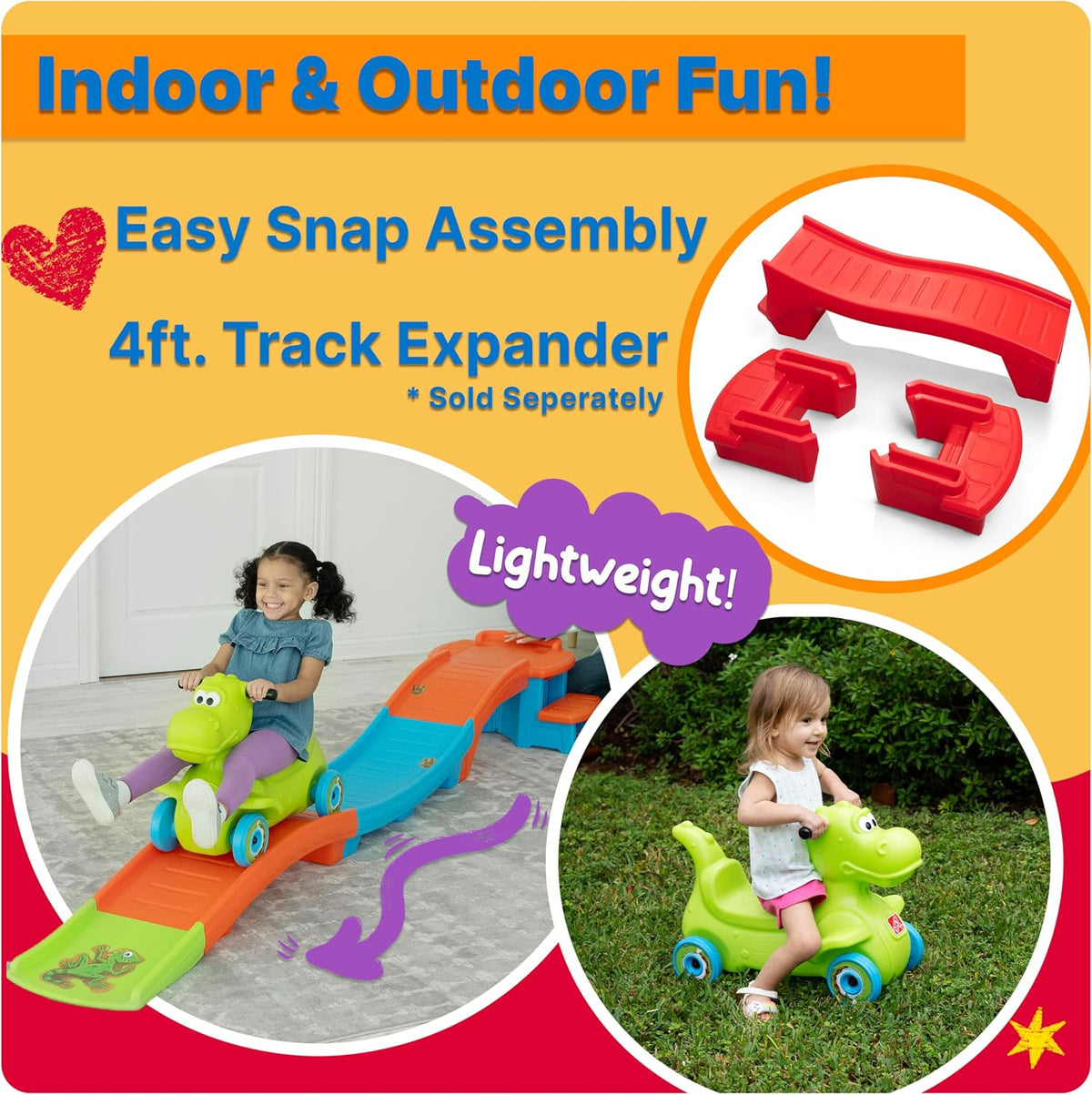 Dino Dash Up & Down Roller Coaster Kids Ride Toy